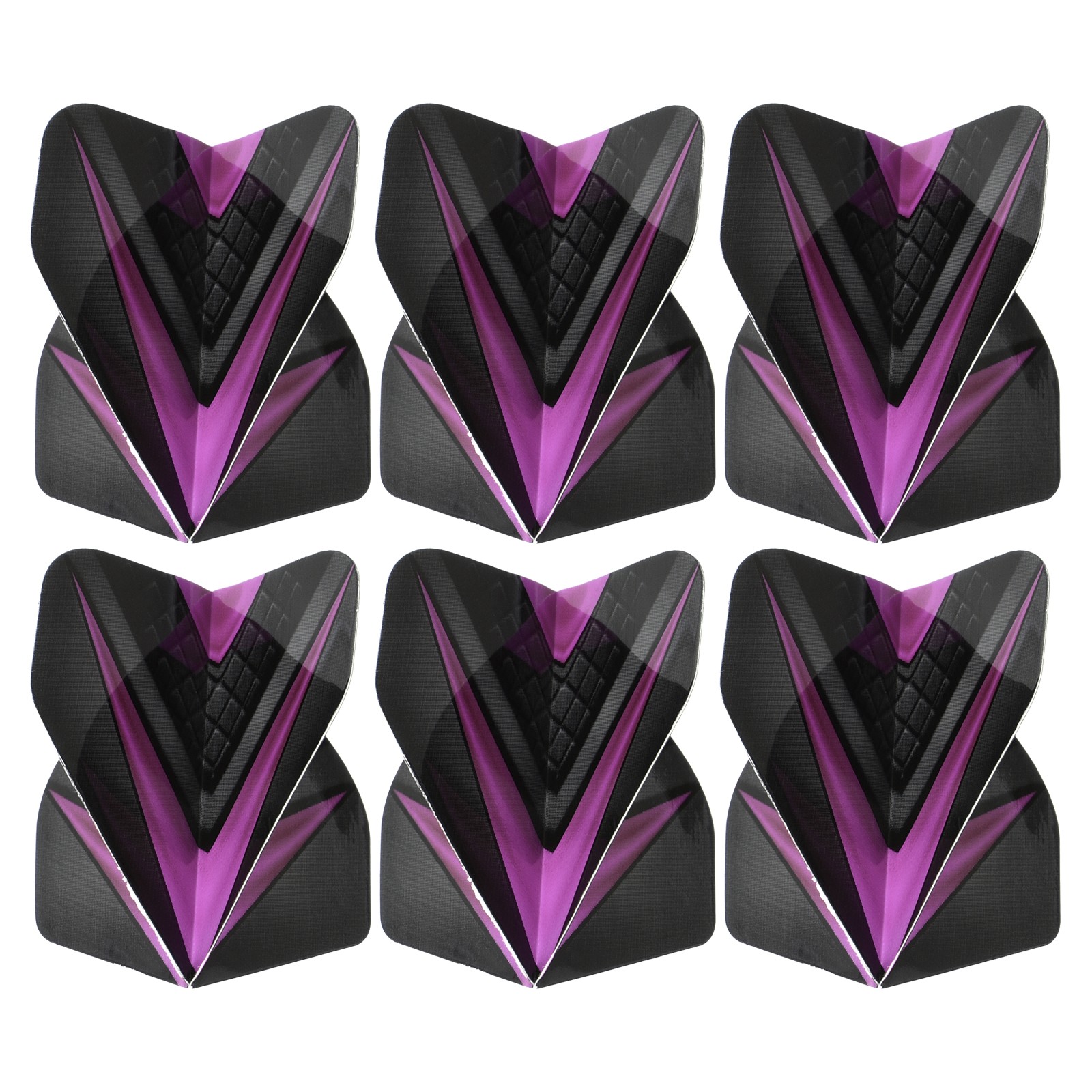 6 Pack Dart Flights PET Darts Accessories V Style Black Light Purple