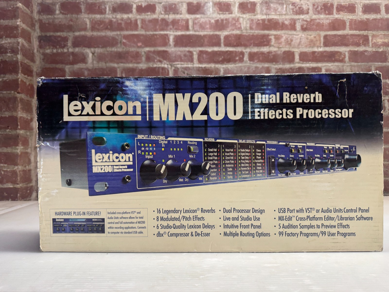 Lexicon MX200 Dual Reverb Effects Processor Rackmount w/ Box Powers On
