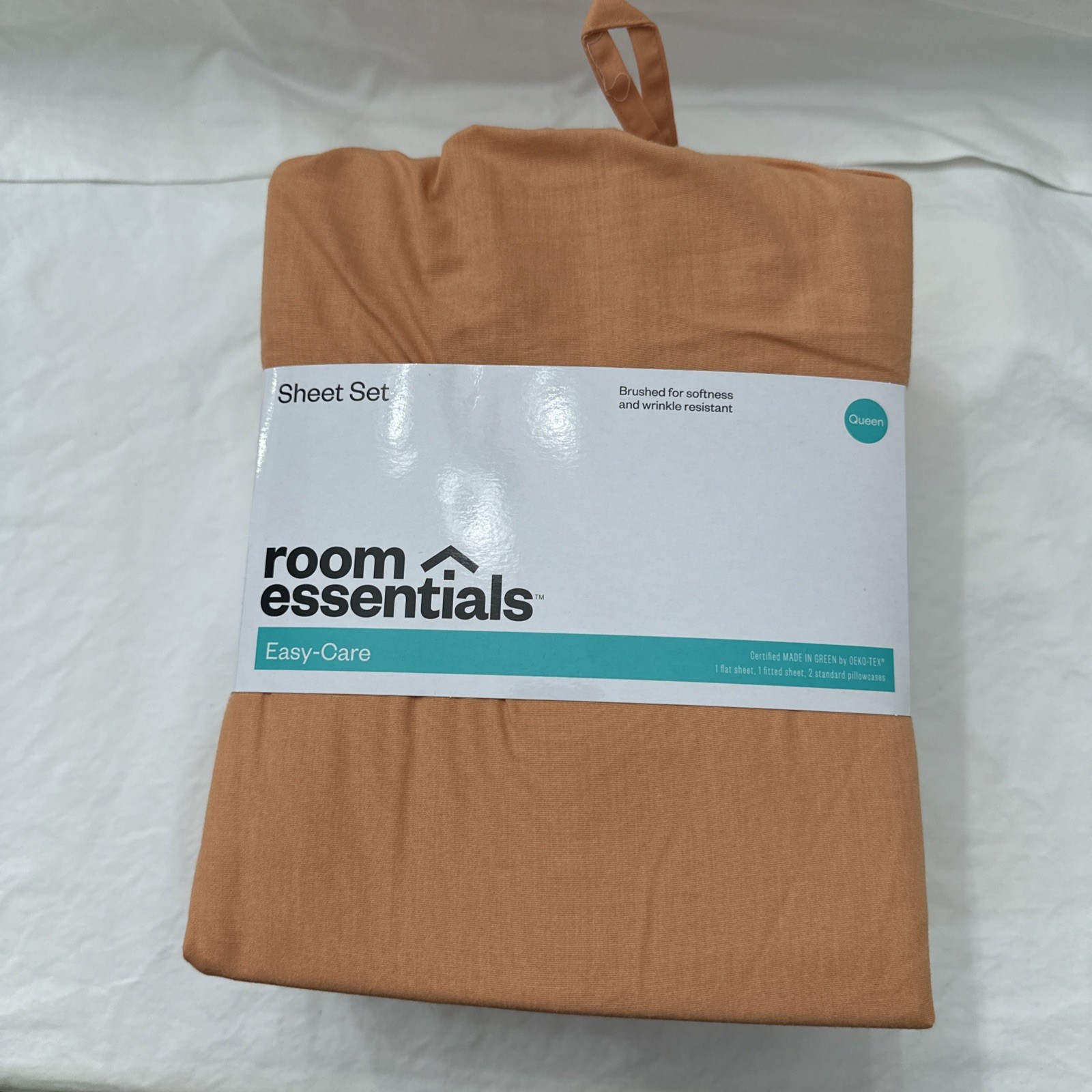 New Room Essentials Queen 4-Piece Sheet Set – Orange, Soft & Wrinkle Resistant