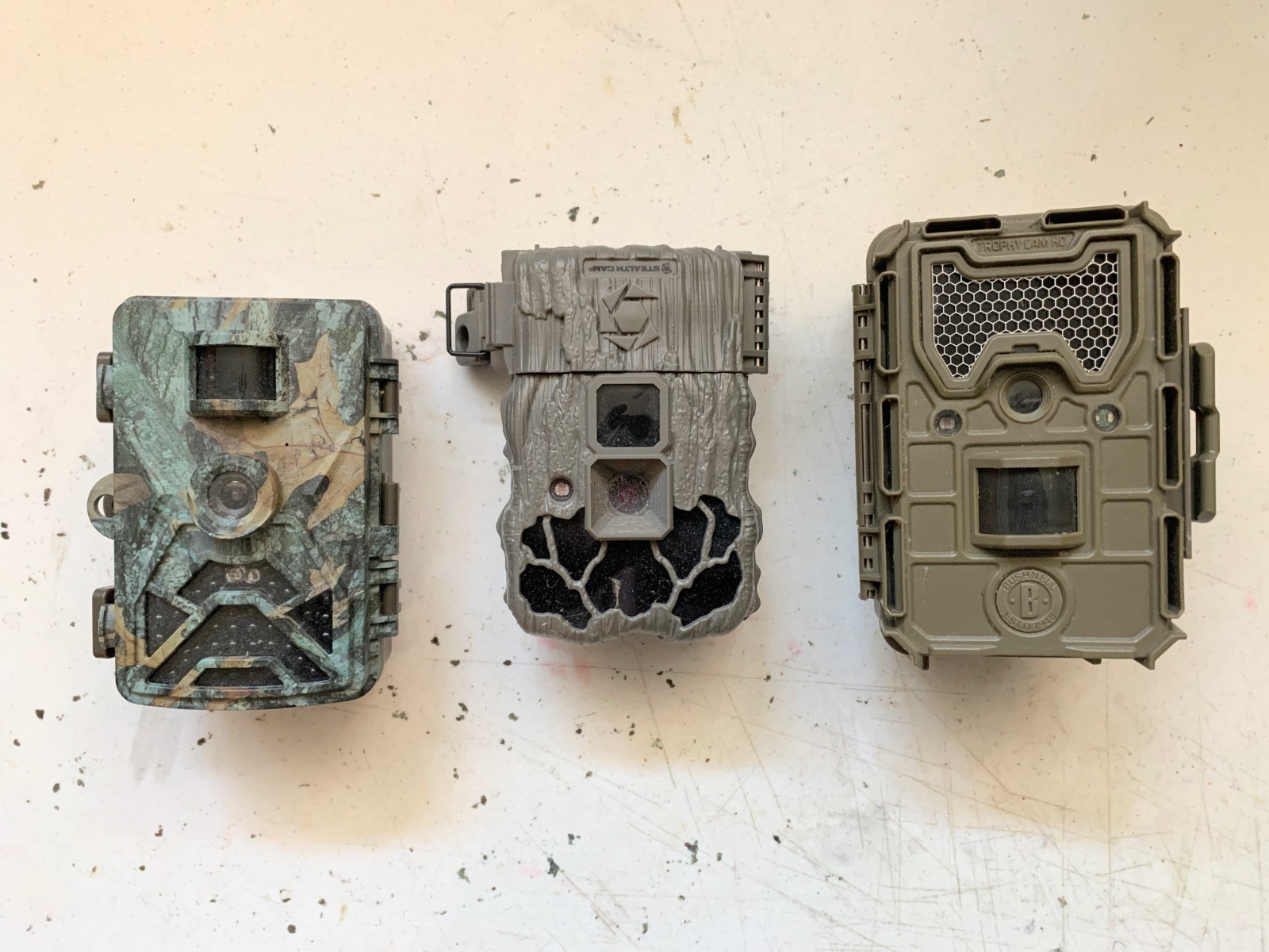 Lot of 3 Trail Cameras Bushnell Stealth Cam + Unknown For Parts or Repair
