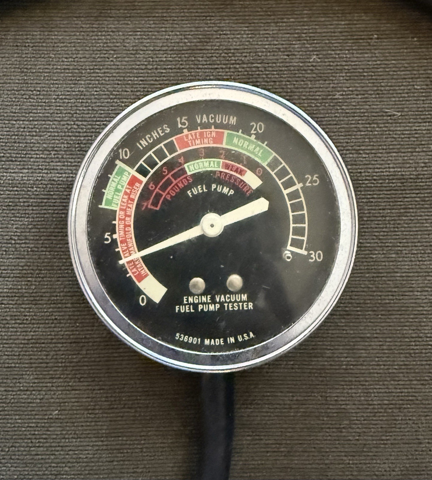 Vintage RAC Engine Vacuum Fuel Pump Tester Gauge 536901 Made in USA