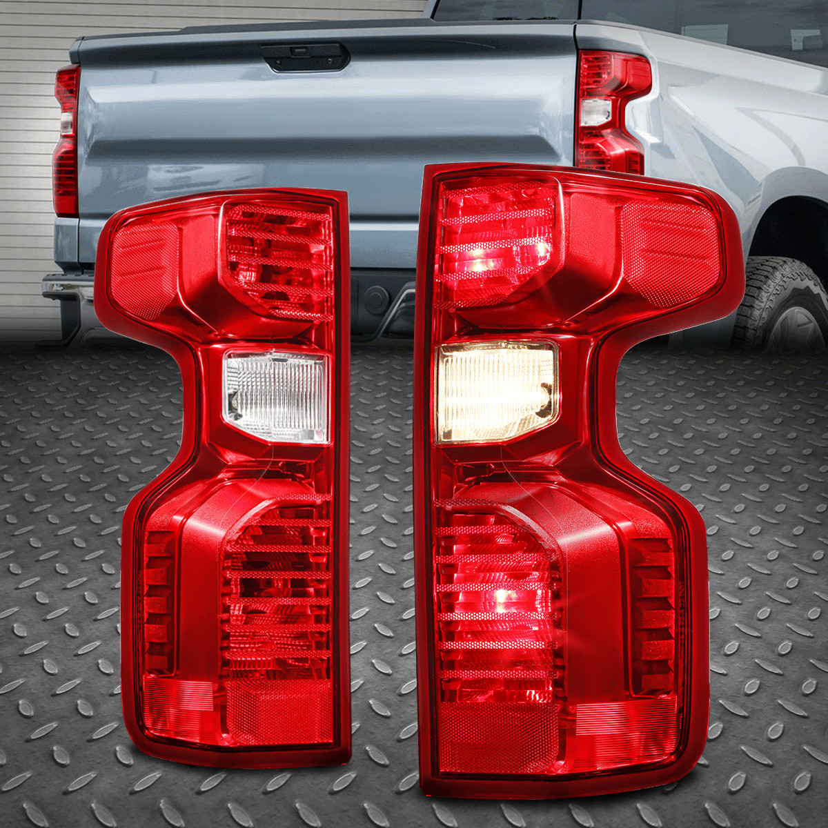 For 19-24 Chevy Silverado 1500 2500HD 3500HD Rear Tail Light Brake Lamps Pair