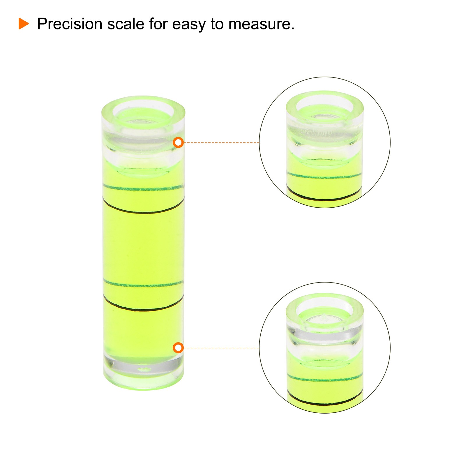 6pcs Small Cylindrical Bubble Level Vials 10x35mm Levels Measuring Tools