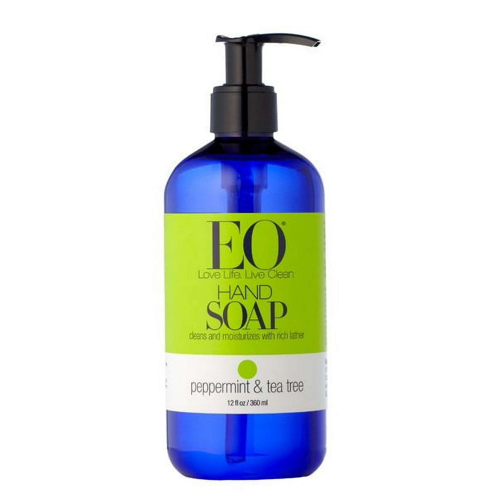 EO Peppermint & Tea Tree Liquid Hand Soap 12oz Pump Bottle Natural NEW
