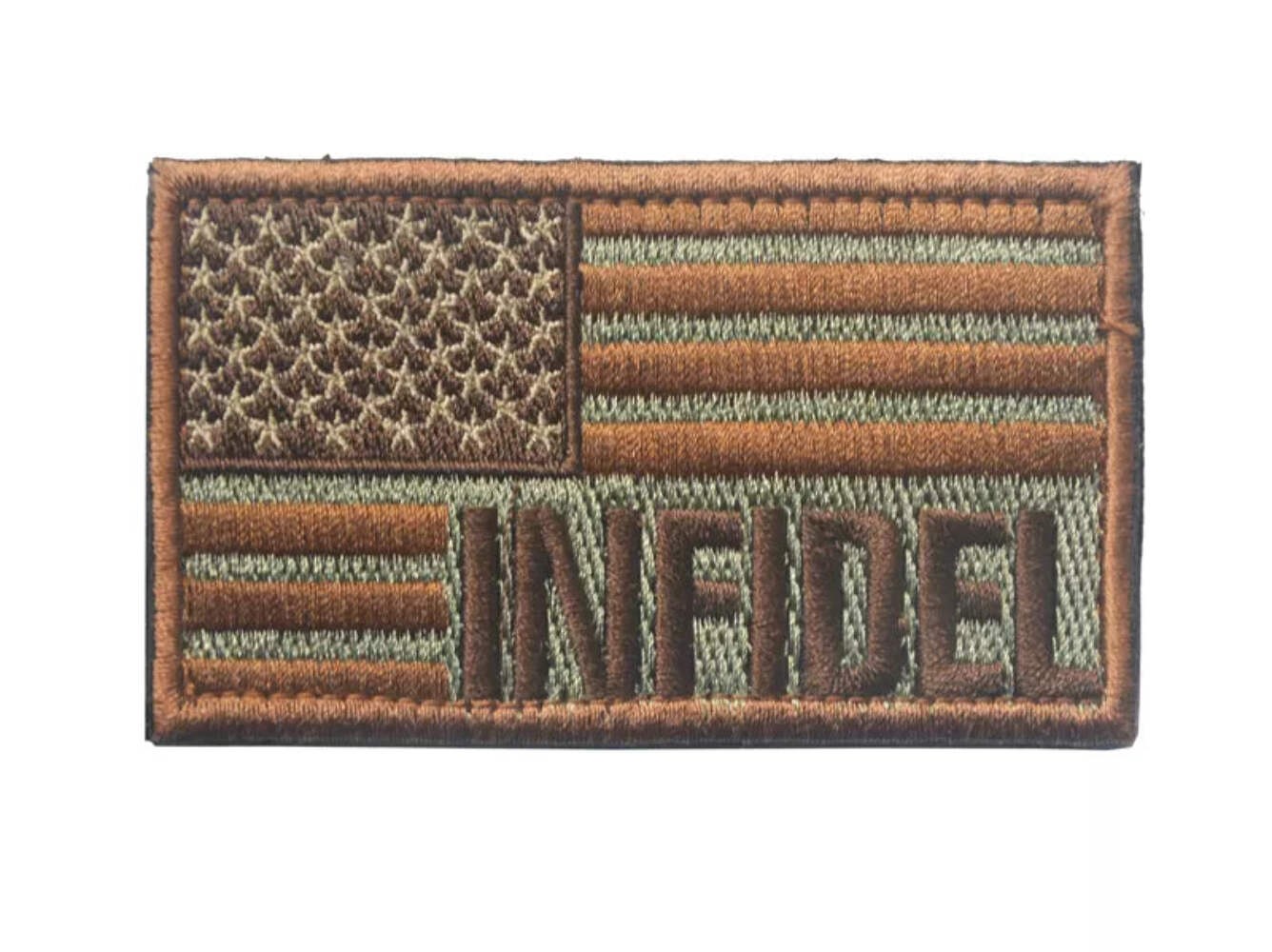 Infidel Subdued US Flag Tactical Patch Army Marines Morale Hook and Loop FREE US