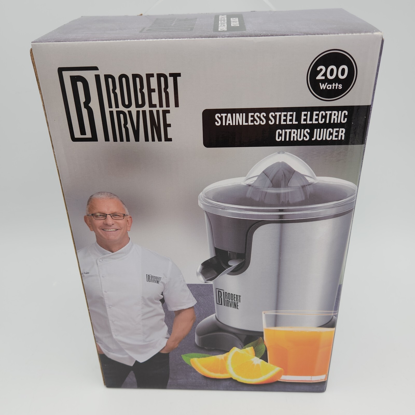 Robert Irvine Stainless Steel Electric Citrus Juicer New In Box