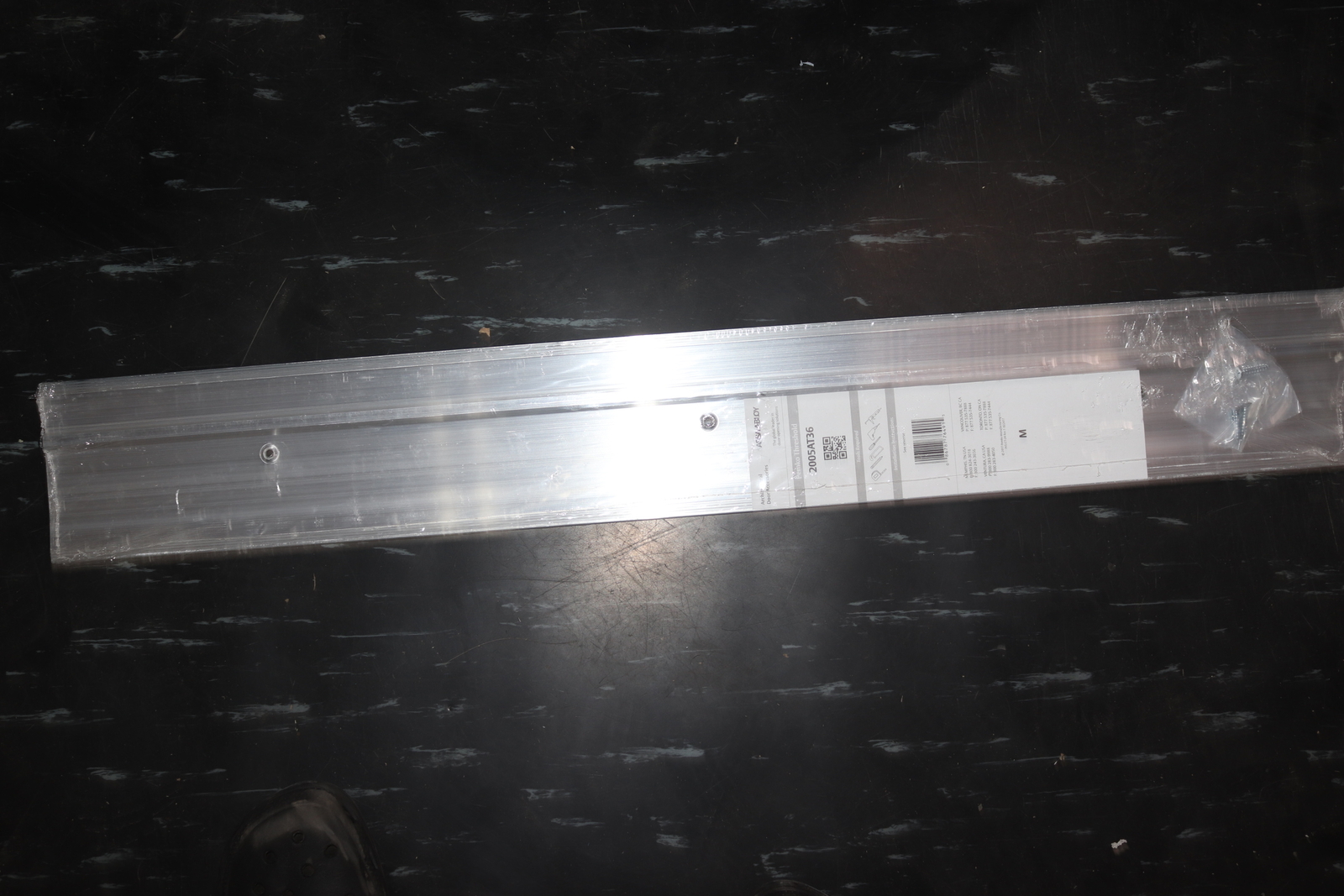 Pemko Latching Panic Exit Threshold Aluminum with Black Thermo Seal Insert