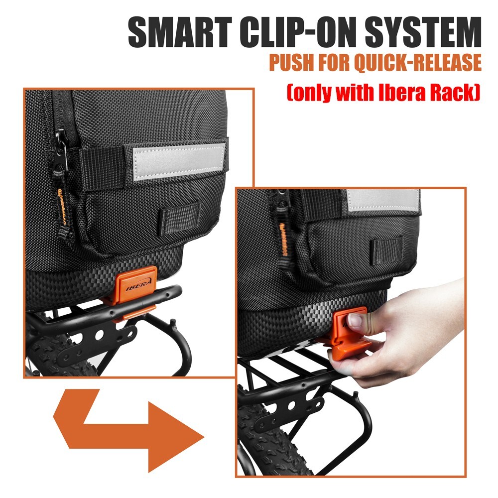 Ibera Bike Trunk Bag Rear Carrier Rack(Non Disc Brake Mount) Combo Quick-Release