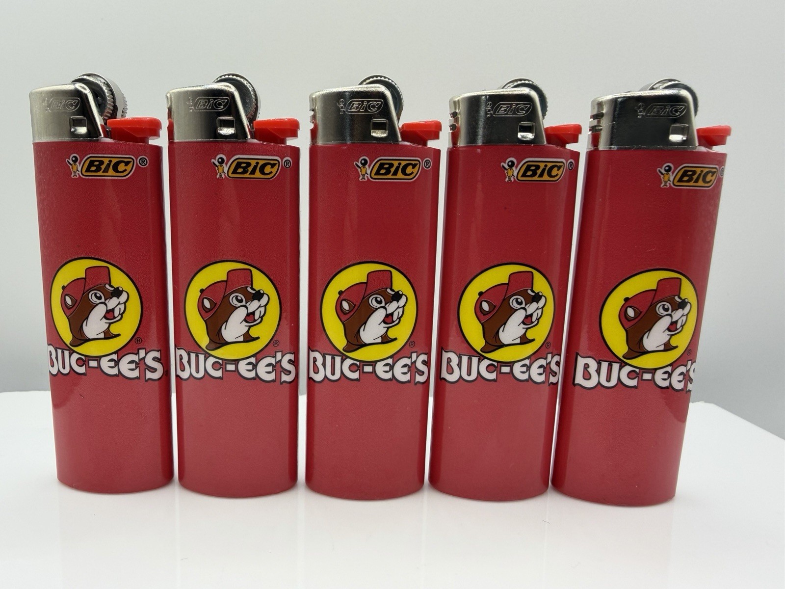 Buc-ee’s Red Bic Lighter - 5 Pack - New Bucees Gas Station Collectible
