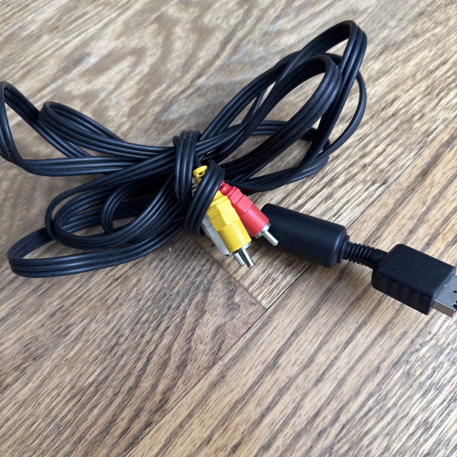 Sony PlayStation AV Composite Cable PS1 PS2 PS3 Black Excellent OEM RCA Cord