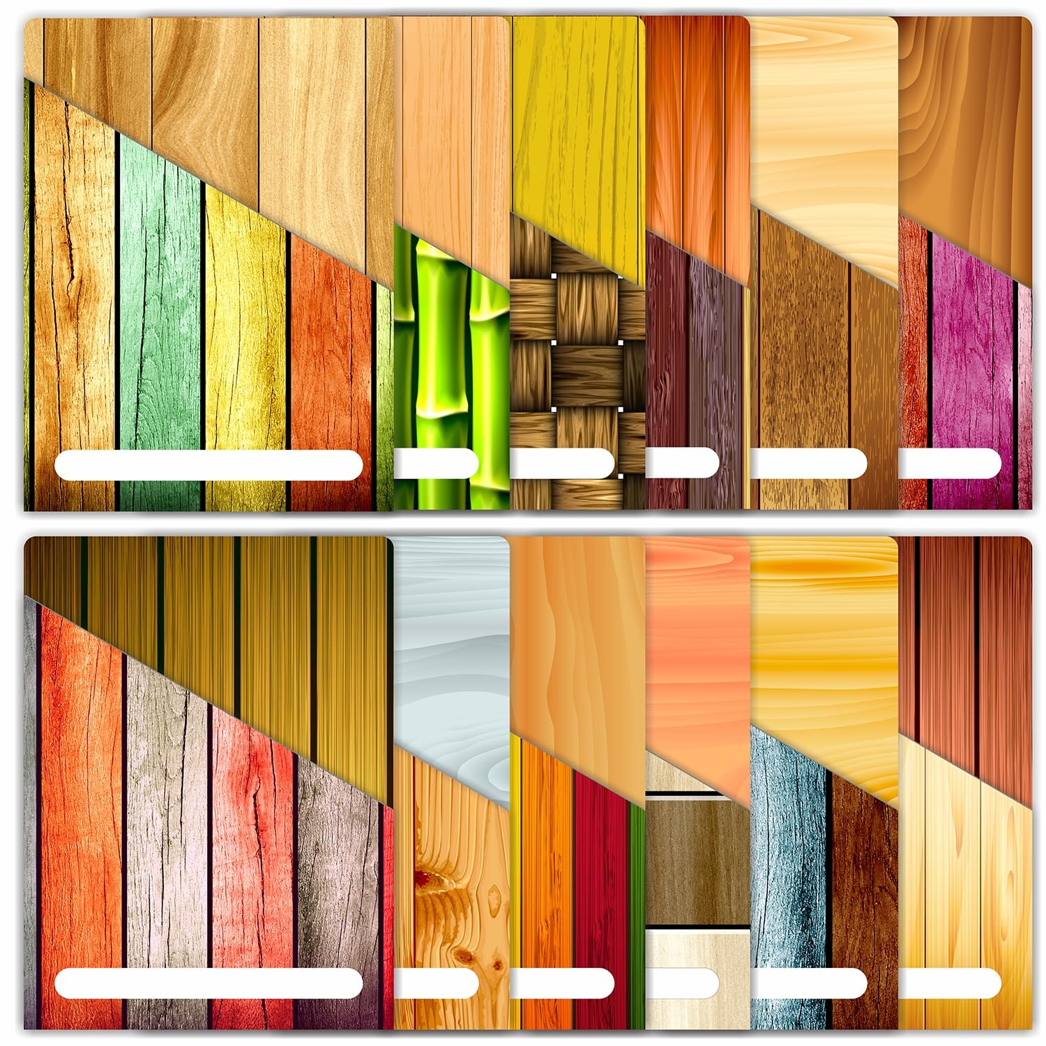 PARTH IMPEX 12 Pack Vertical Slash Pocket Letter 9” x 12” Inch, Wood Pattern