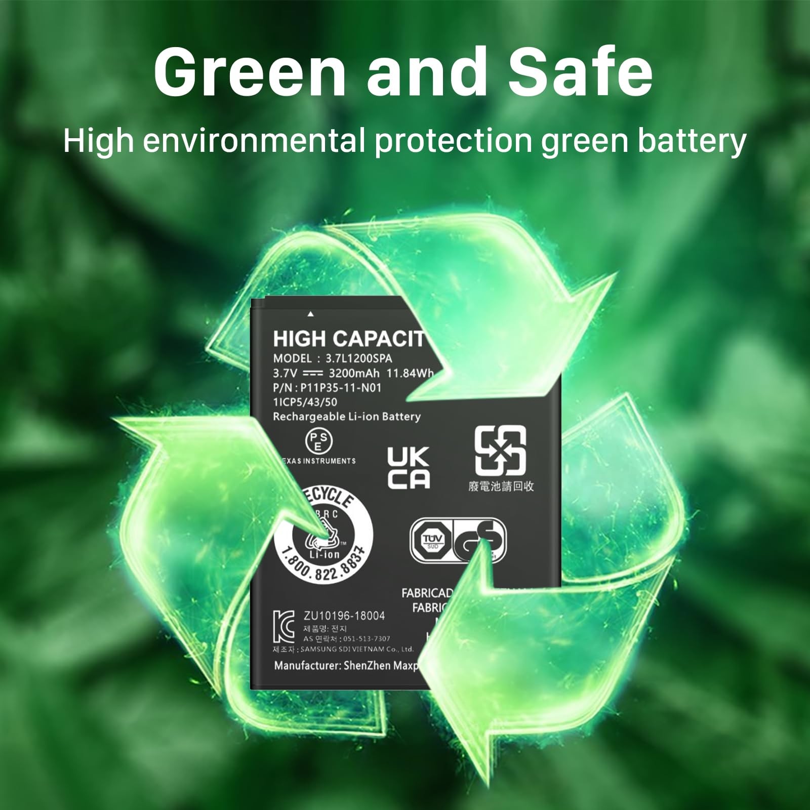 TI-84 Plus CE Battery, 3200mAh Replacement Battery for Texas Instruments...