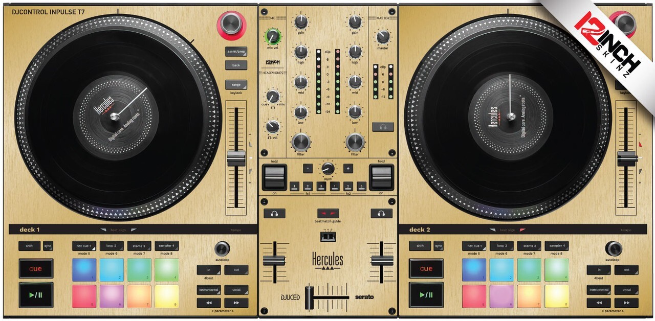 Hercules DJcontrol Inpulse T7 Skin - Brushed Gold