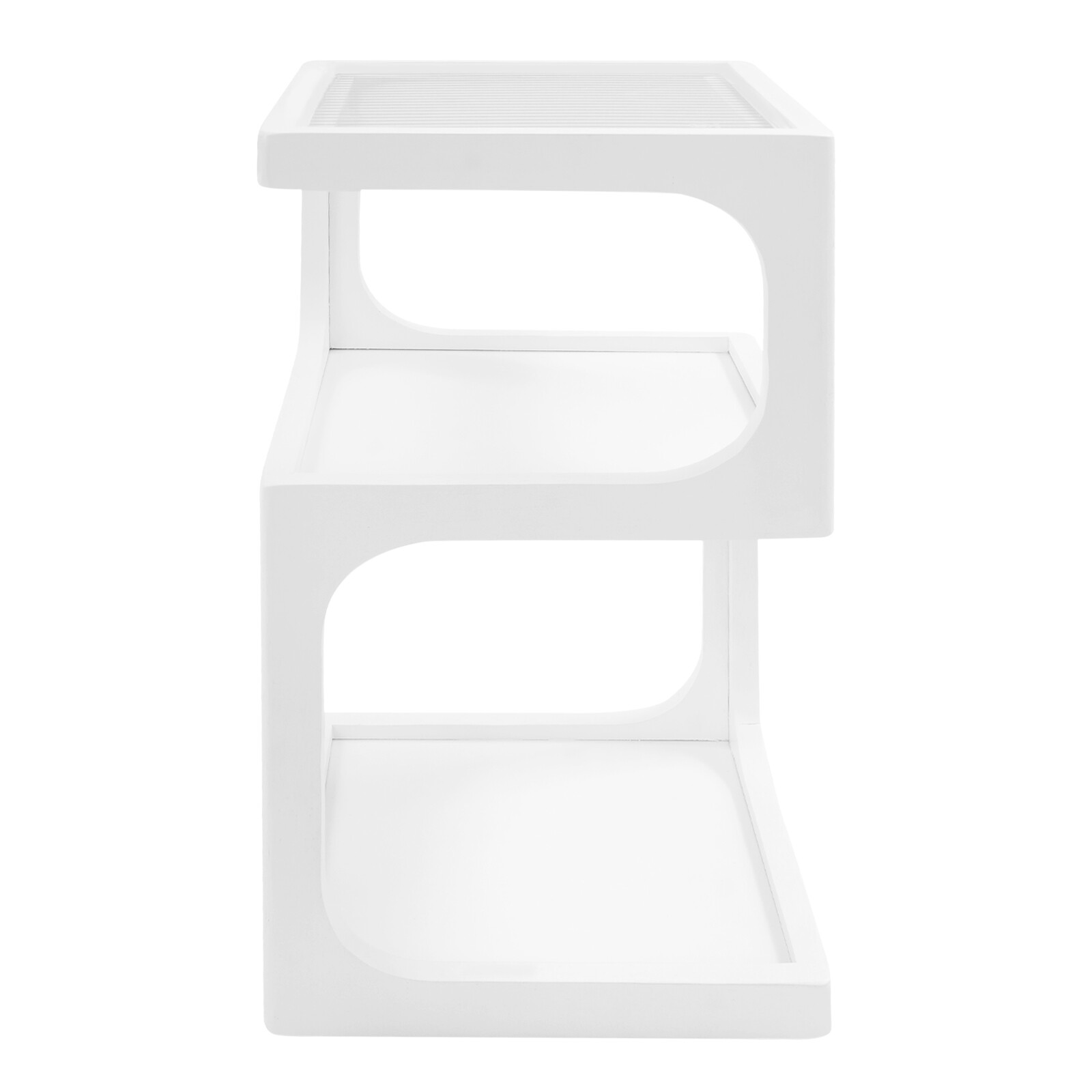 3-Tier Solid Wood Nightstand, End Table for Small Spaces with Open Storage
