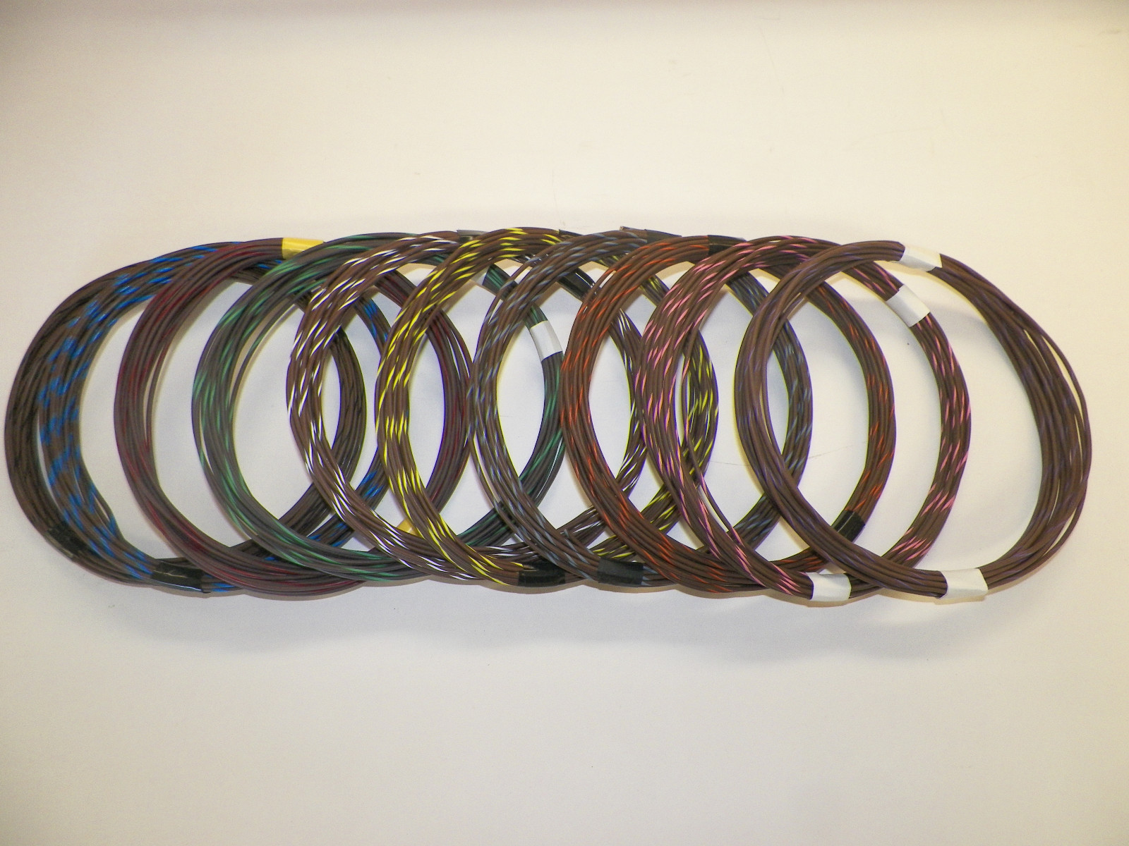 BROWN hi temp automotive 18 gauge GXL wire + 10 STRIPED color wiring options