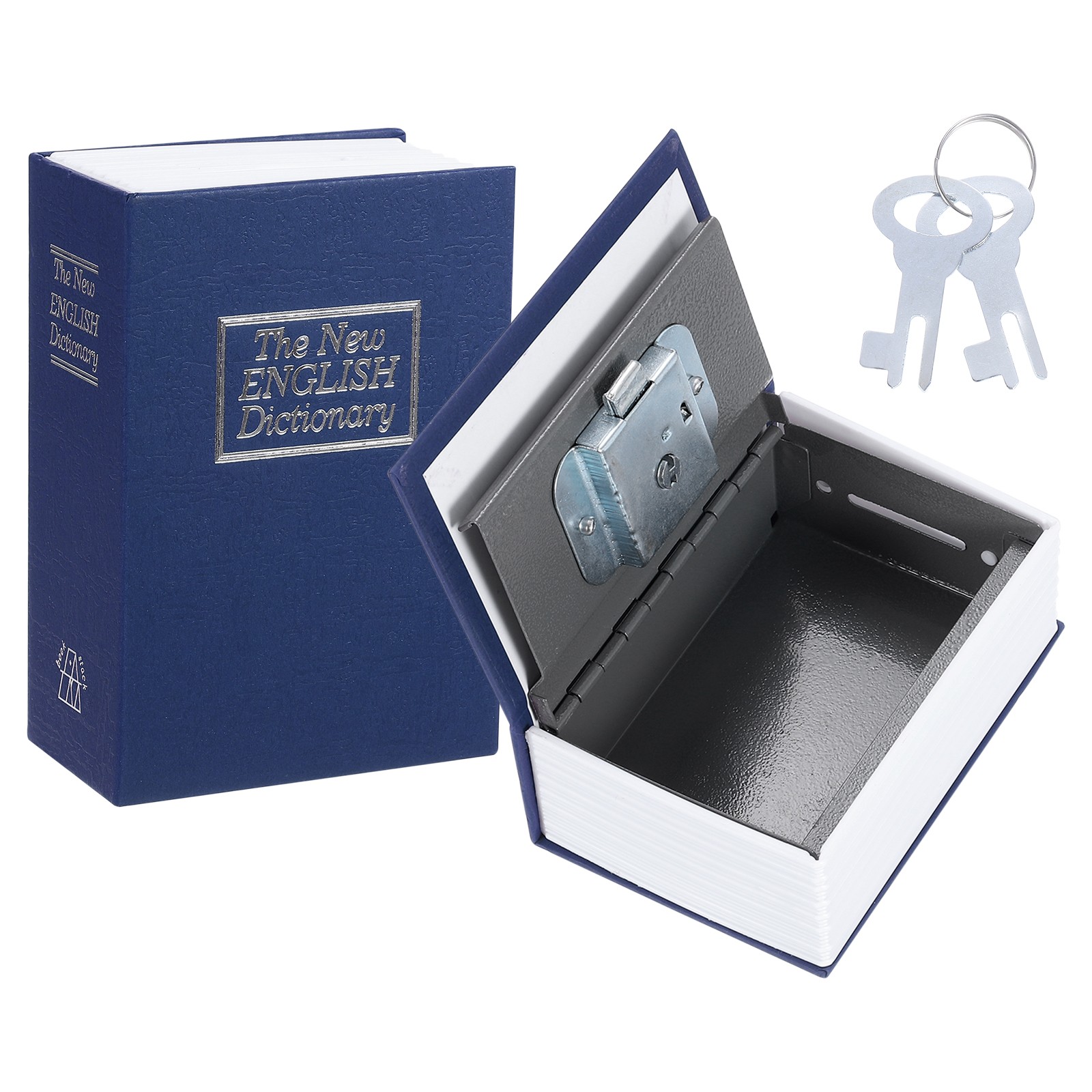 4.53" x 3.35" x 1.77"Diversion Book Safe, Hidden Storage Box with Key Lock, Blue
