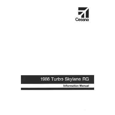 NEW Cessna TR182 Skylane RG 1986 Pilot's Information Manual (D1300-13)