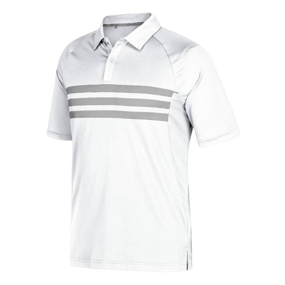 Adidas Adi Golf Men's 3-Stripes Blocked Climacool (White) Golf Polo Shirt