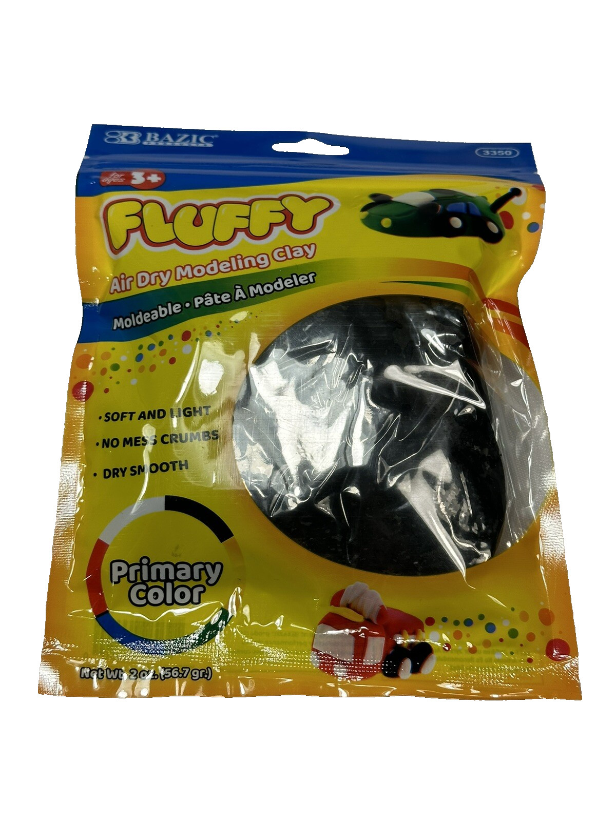 fluffy air dry modeling clay for kids 2 OZ BLACK