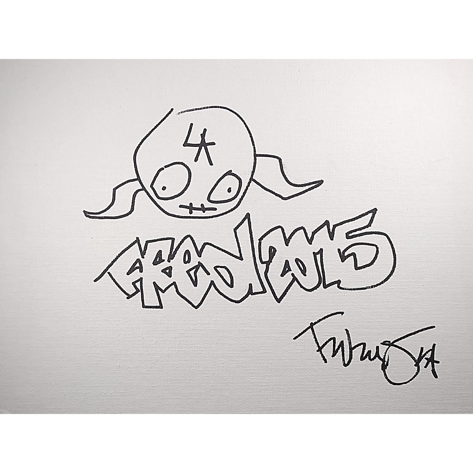 Fred Durst Signed Hand Drawn 11x14 Canvas Sketch JSA COA Exact Proof Limp Bizkit