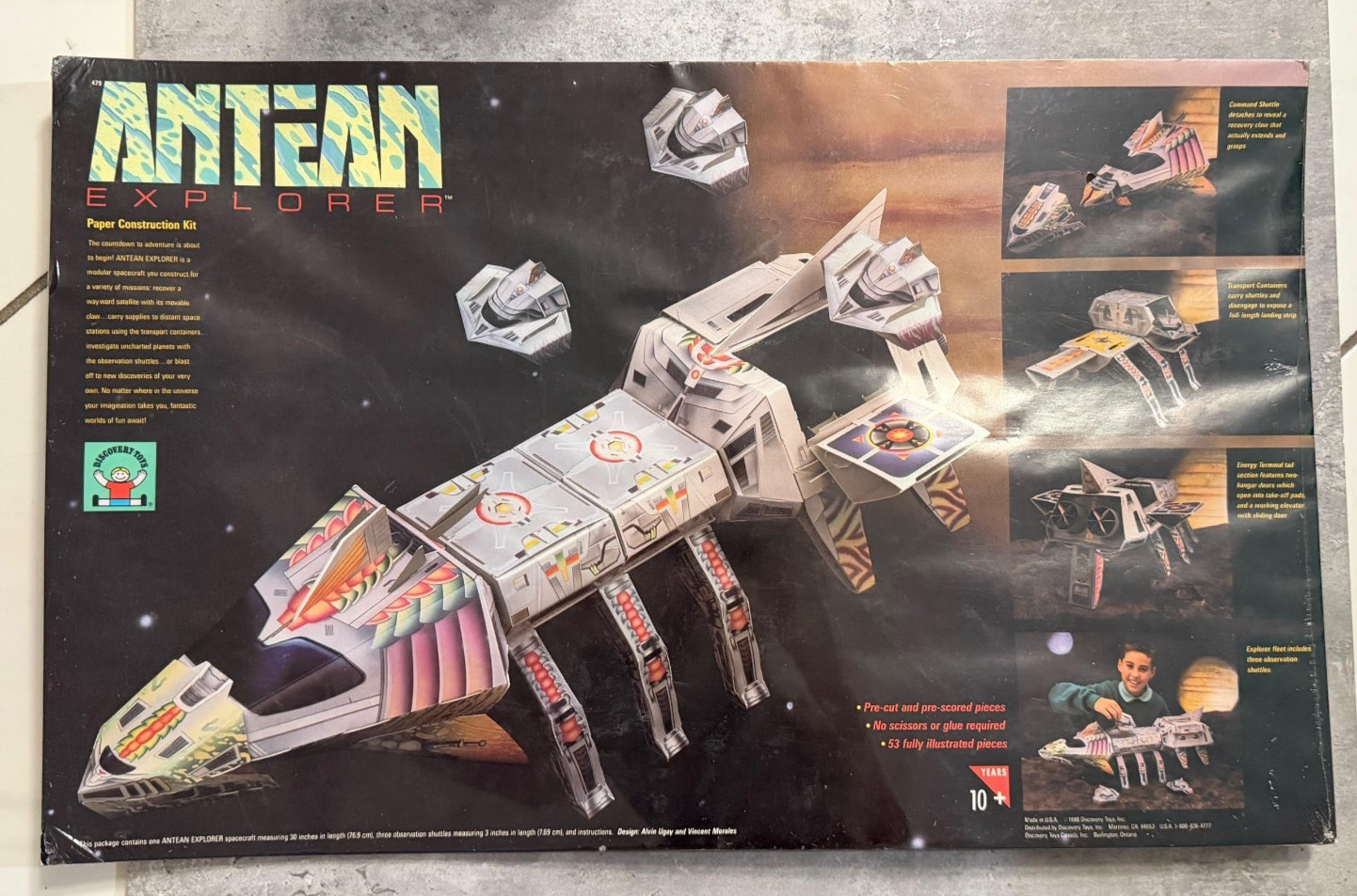 1990 Discovery Toys Paper Model Kit Spaceship - ANTEAN EXPLORER - Rare Sealed