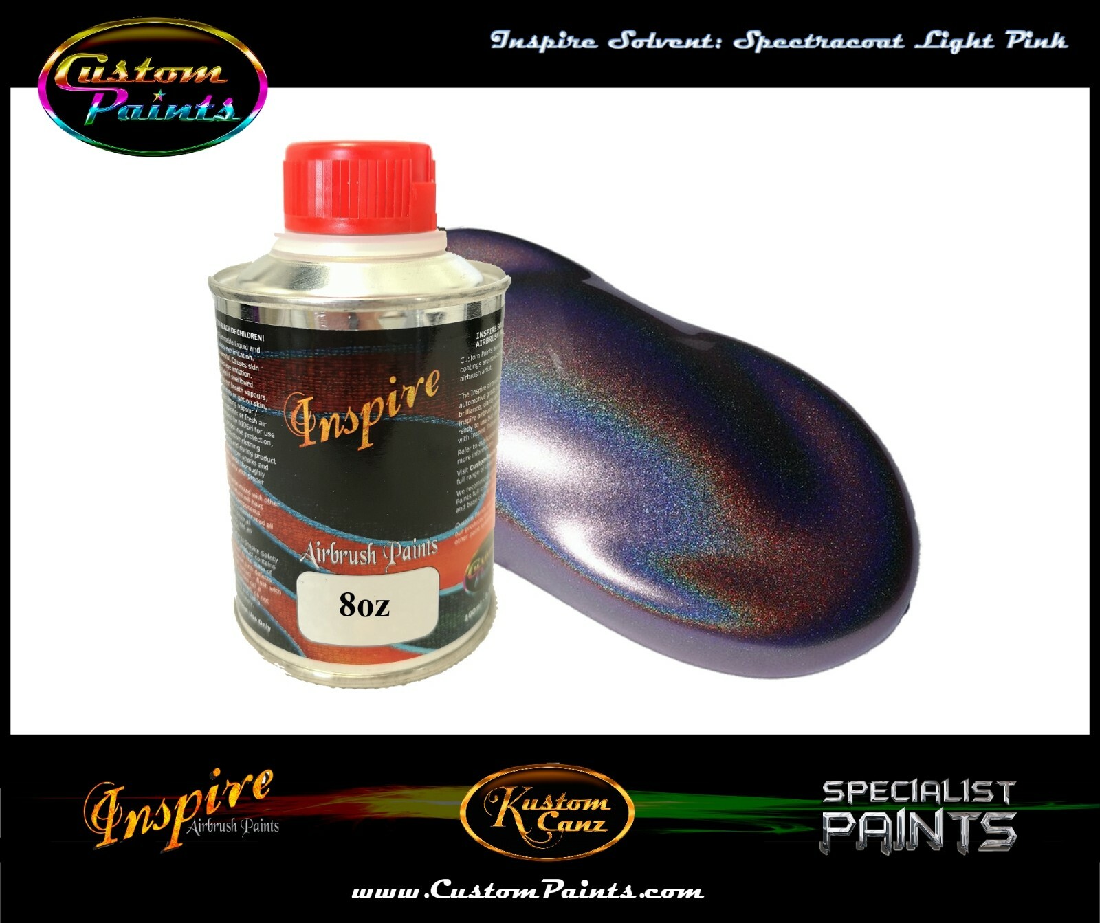 INSPIRE SPECTRACOAT LIGHT PINK 8oz AIRBRUSH, CUSTOM PAINT, SPECTRAFLAIR, ARTIST