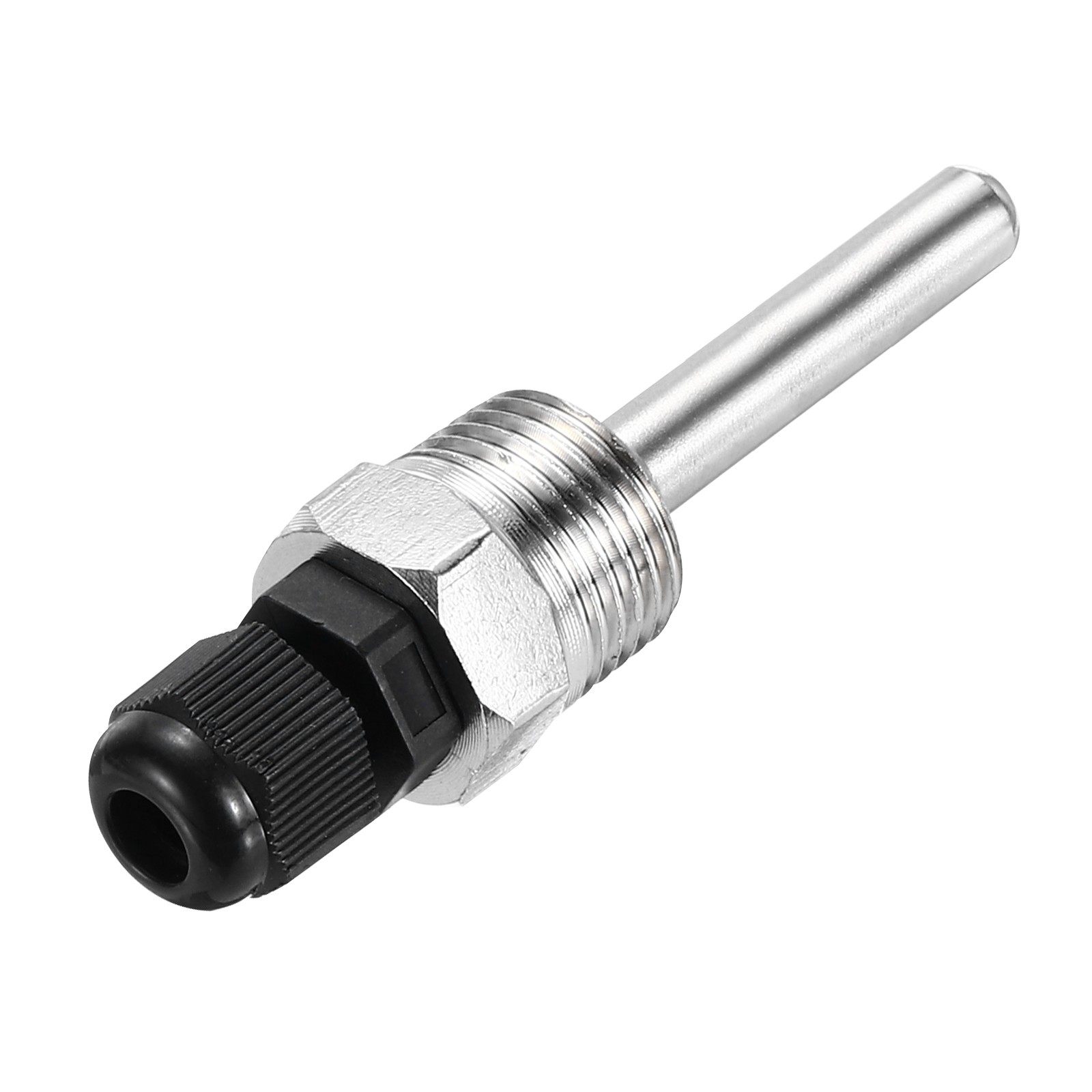 8mm Dia G1/2 Thermowell Weldless Stainless Steel 201 50mm Black