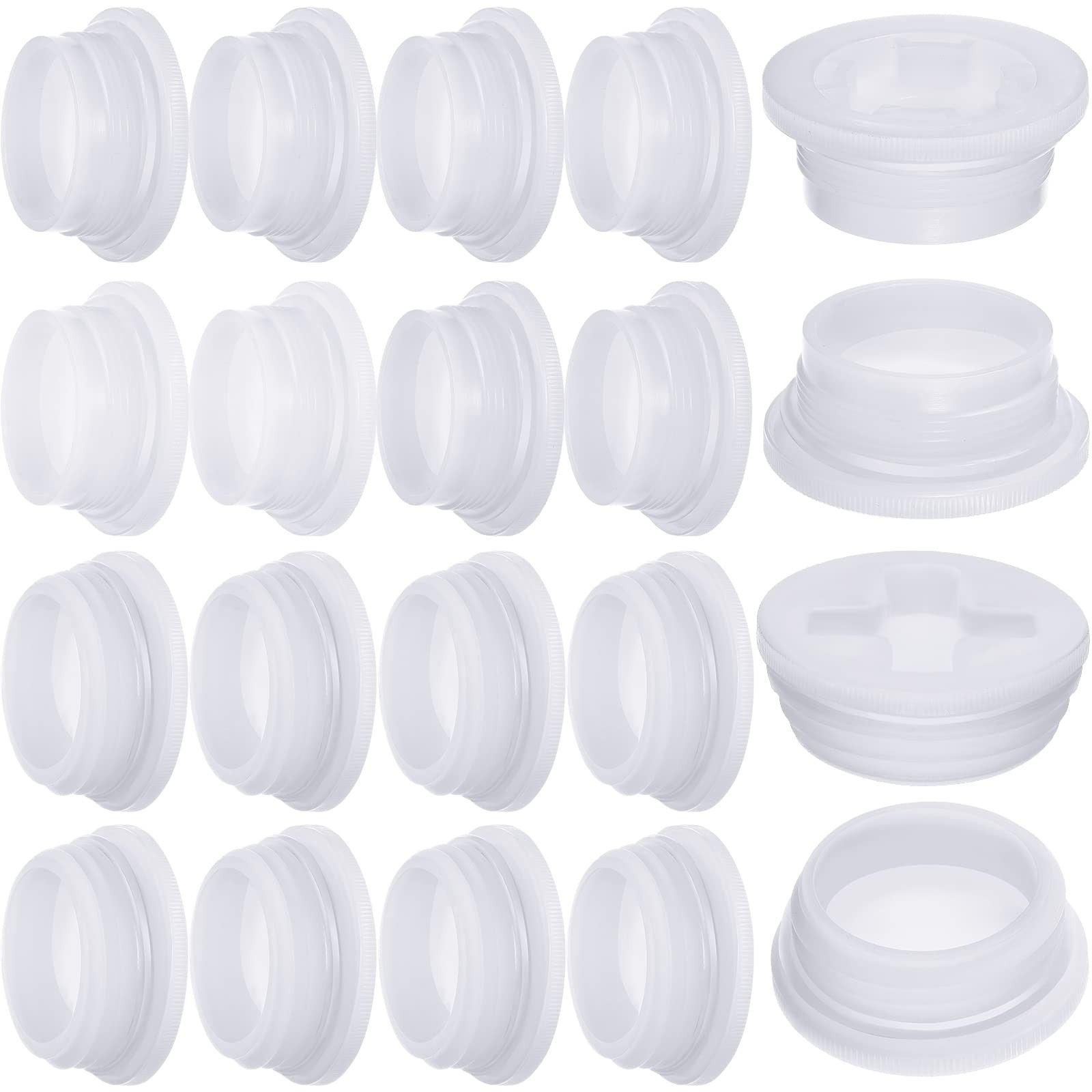 Poly Drum Bung Caps 2 in Fine Coarse Thread White 16 Pack