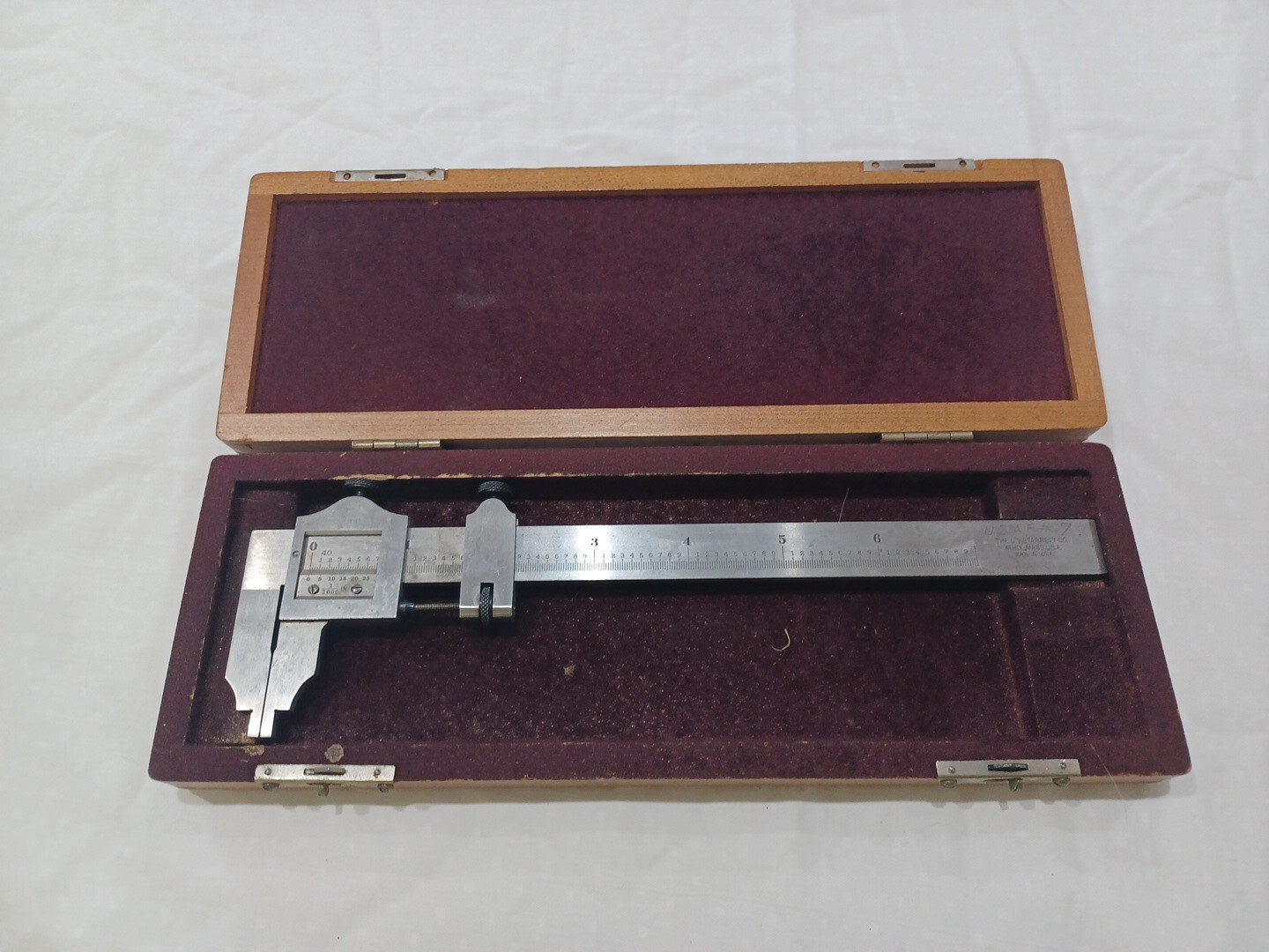 L.S. Starrett 6" No. 122  Inside / Outside Vernier Caliper in original box