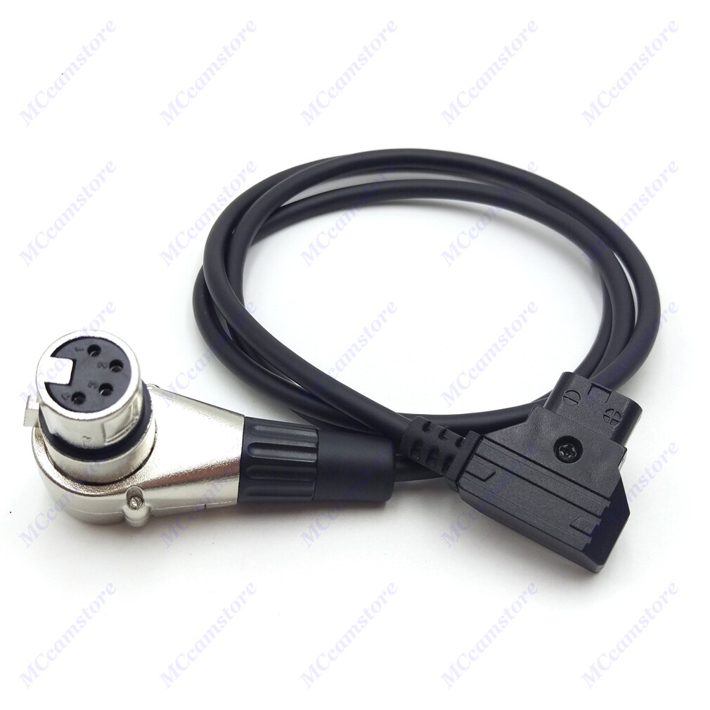 D Tap to XLR 4 Pin Female Right Angle Power Cable for ARRI Camera Monitor