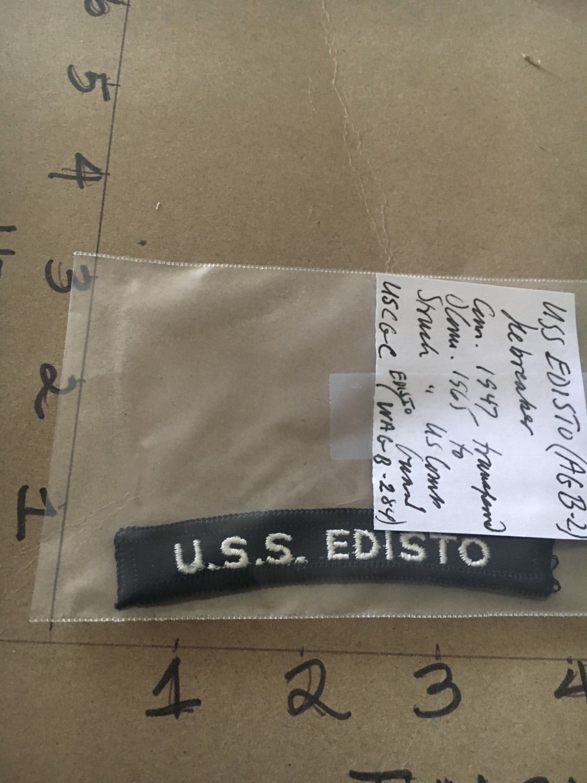 US NAVY SHOULDER STRIP TAB *** rocker *** Patch USS Edisto