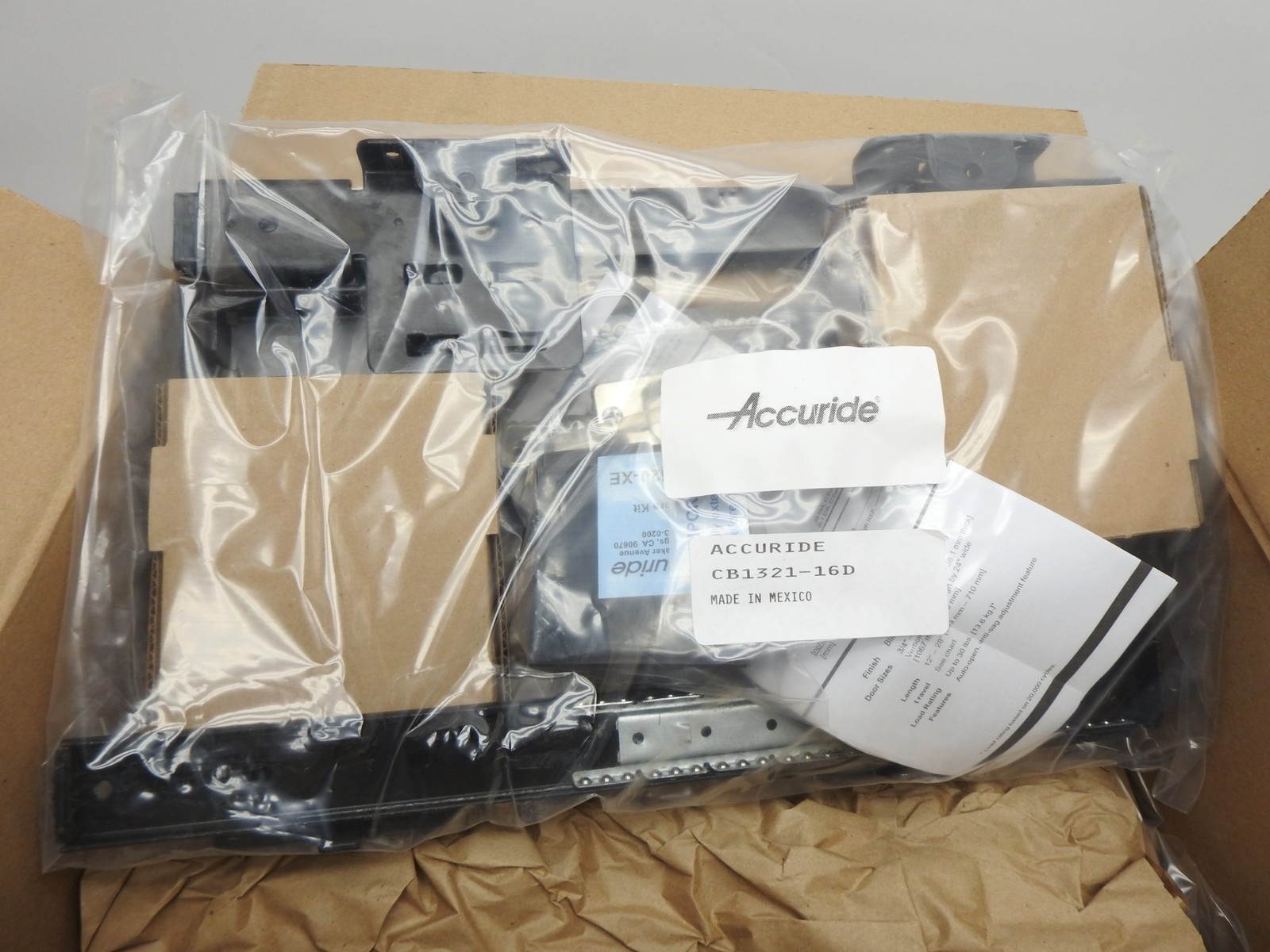 Lot of 4 - Accuride CB1321 Pro Pocket Door Slide 16"L 30lb BLACK CB1321-16D