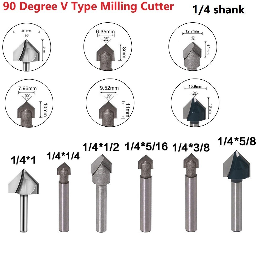 Router Bits Bevelling CNC Engraving High Strength Solid Hardened Steel