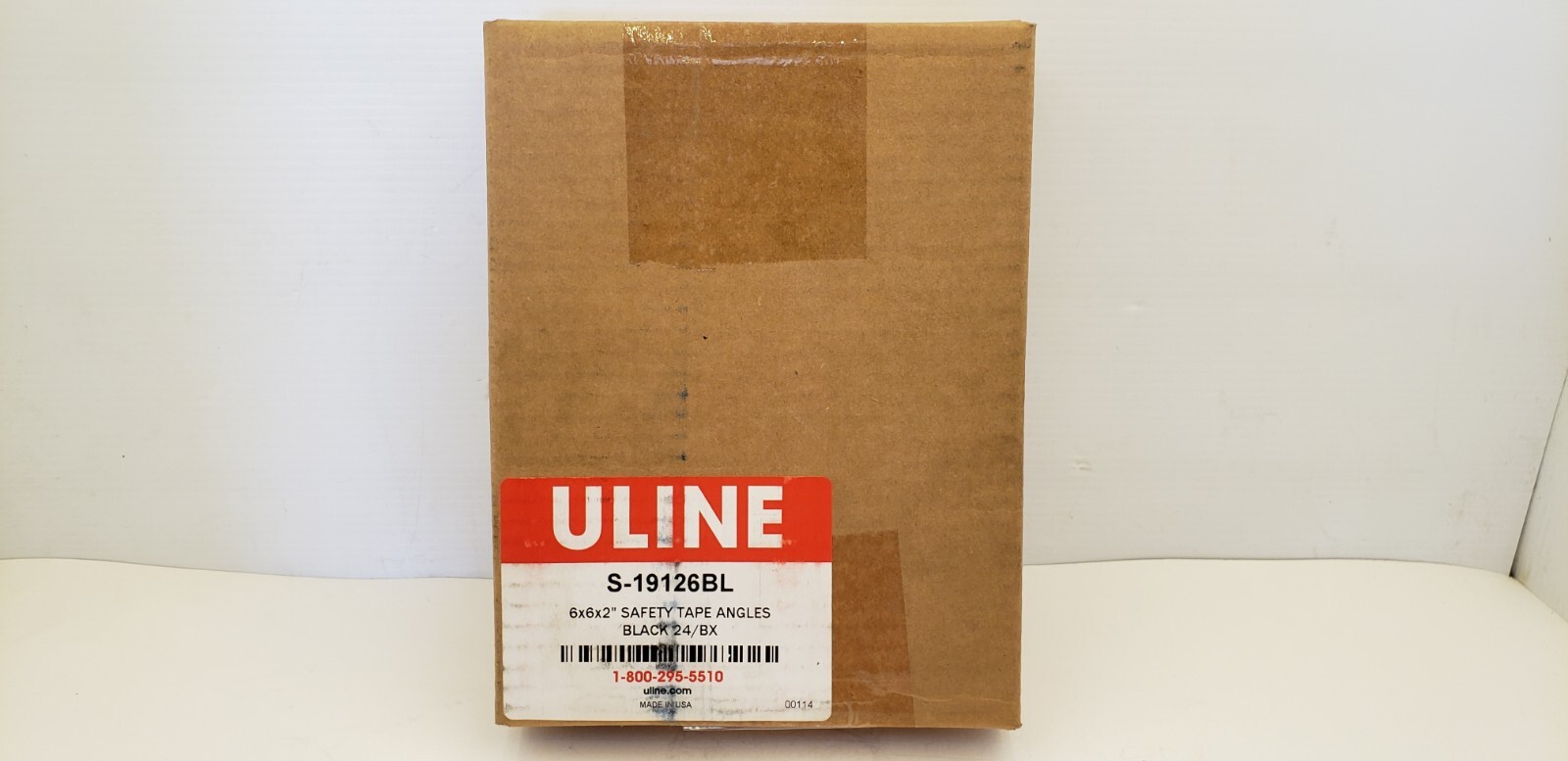 ULINE S-19126BL SAFETY TAPE ANGLE 6x6x2" BLACK HEAVY DUTY PVC TAPE BOX OF 24 NIB