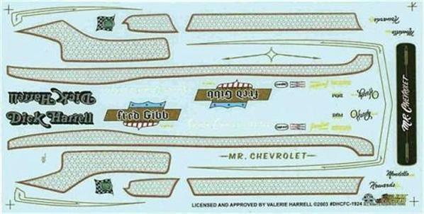 Slixx 1924 Dick Harrell Super Camaro Dlrs Camaro 1/24 1/25 waterslide Drag decal