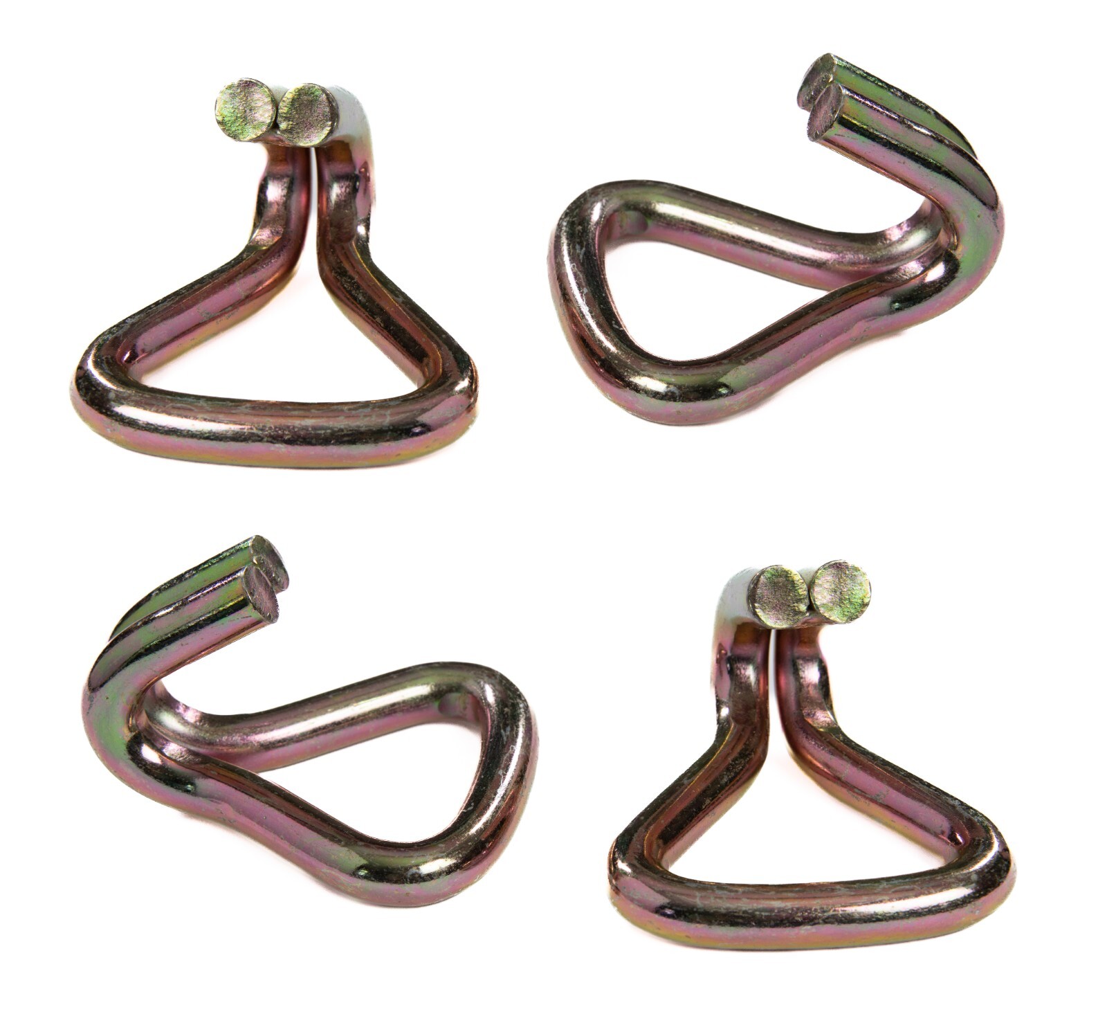 6 pcs - 2" Heavy Duty Double J Wire Hook tie down strap cargo webbing rigging