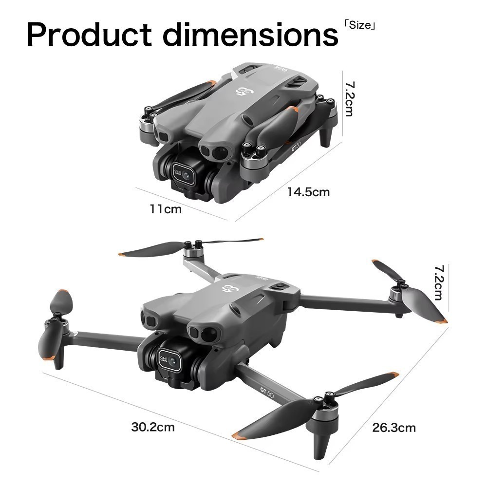 GT50 Brushless Drone 8K Dual Camera 4.3" Screen Obstacle Avoidance RC Quadcopter