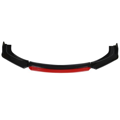 Universal Car 4 Pieces 2 Layer Lip Glossy Black with Red Tongue Front Bumper