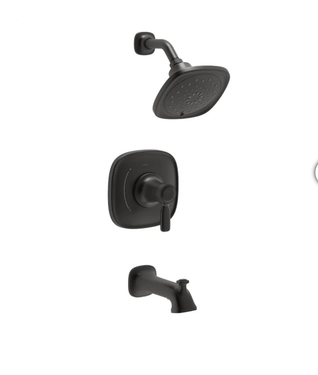 Kohler Terzet Rite-Temp Bath & Shower Trim Set REC34943-4G-BL-AA Matte Black NOB