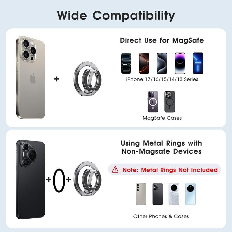 Portable Double-Sided Magnetic Phone Stand Adjustable & Compatible with iPhone