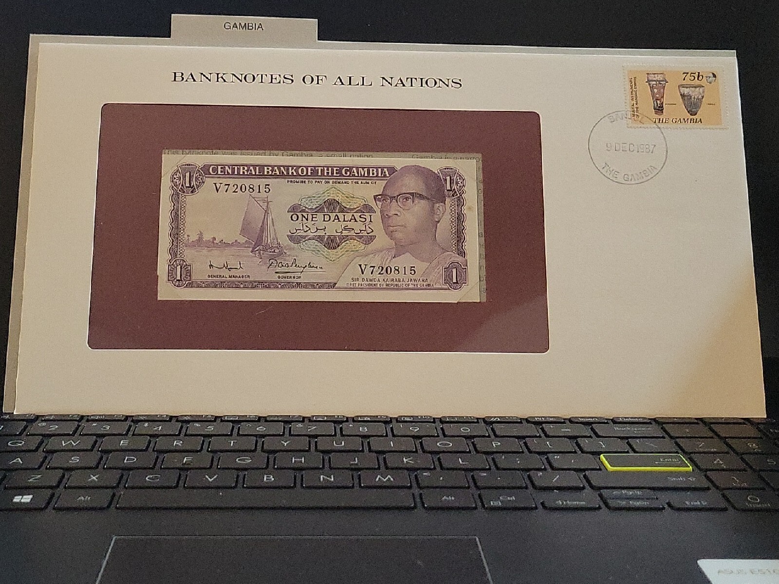 🇬🇲 Banknotes of all Nations Gambia 1 Dalasi 1971 P-4f unc 050423-13