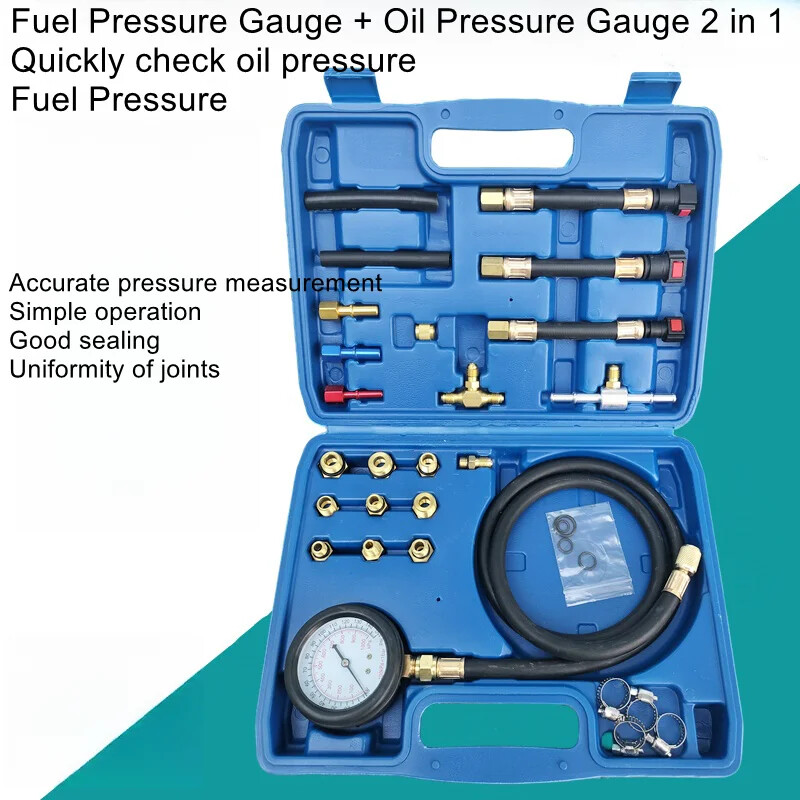 Fuel Pressure Gauge Gasoline Car Fuel Gauge Tester Tool Oil Pressure Checker