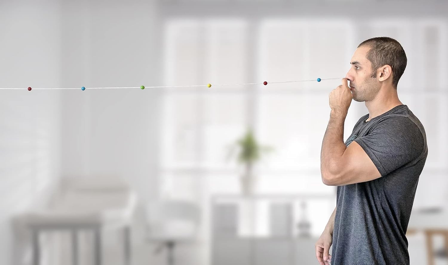 Vision Convergence Insufficiency Training Tool for 6 Ft with 5 Beads, White