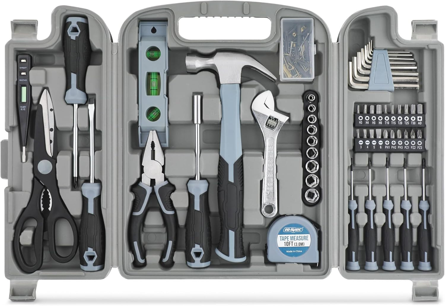 Hi-Spec 54Pc General Household Tool Set – Home & Garage Hand Tool Kit with Toolb