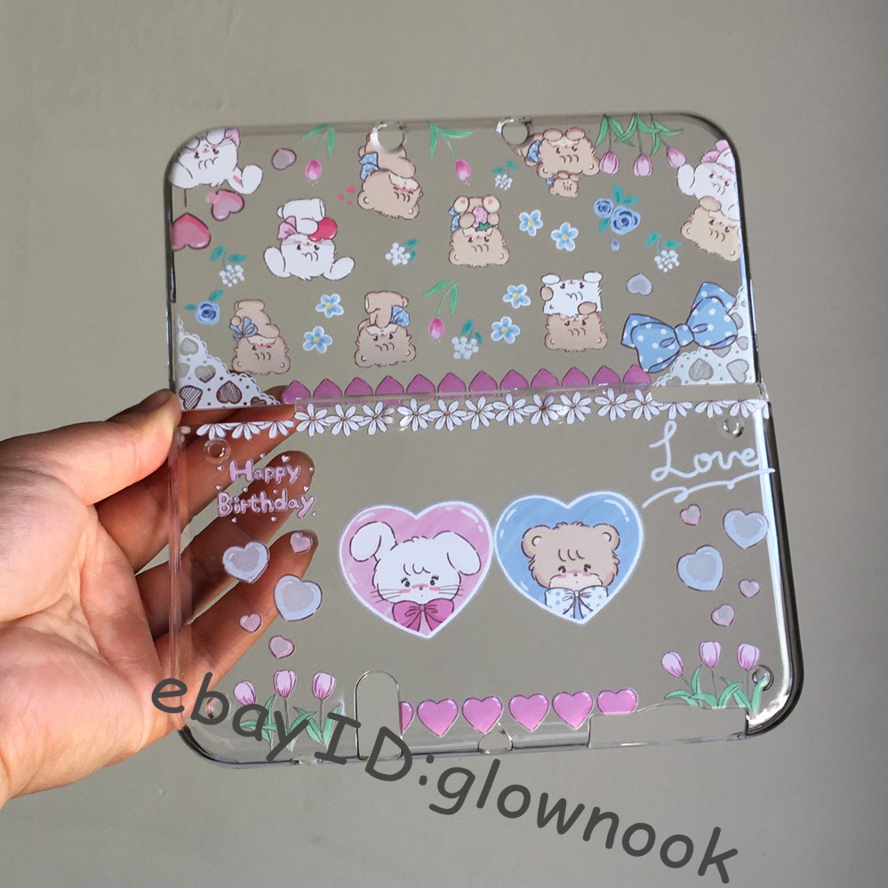 Rare Cute Bear Bunny Clear Hard Case for New Nintendo 3DS XL LL Protective Cover