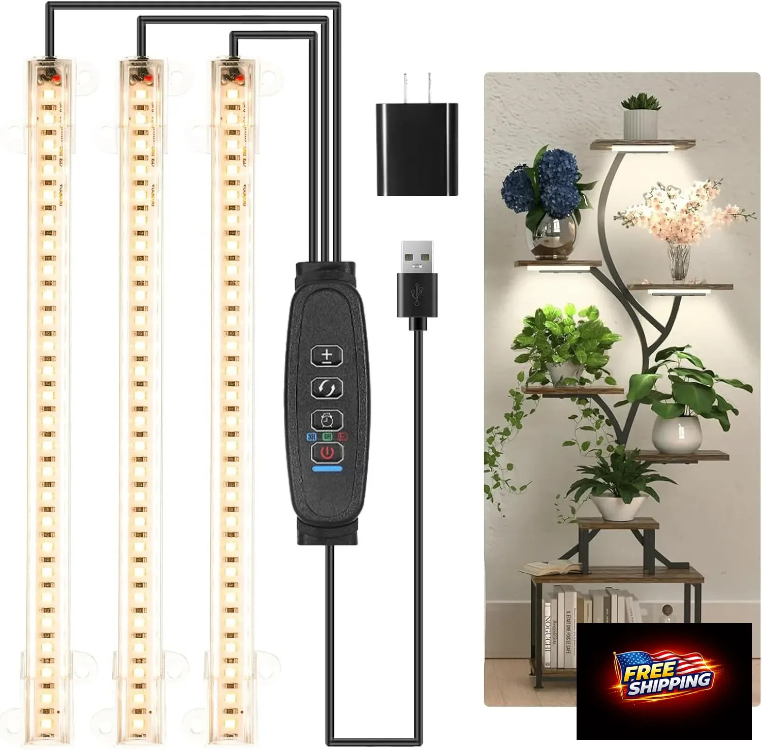 8.6'' LED Grow Light Strips, Full Spectrum 3500K Grow Lights for Indoor Plants,