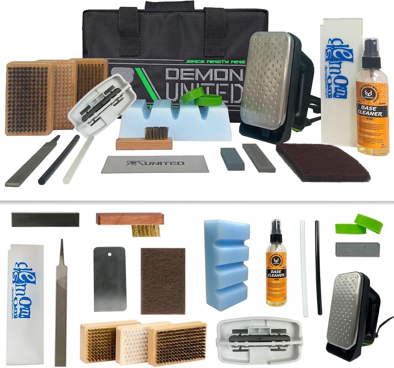 Demon Hyper Speed Ski & Snowboard Tune Kit with Iron 1lb Wax Block & Base