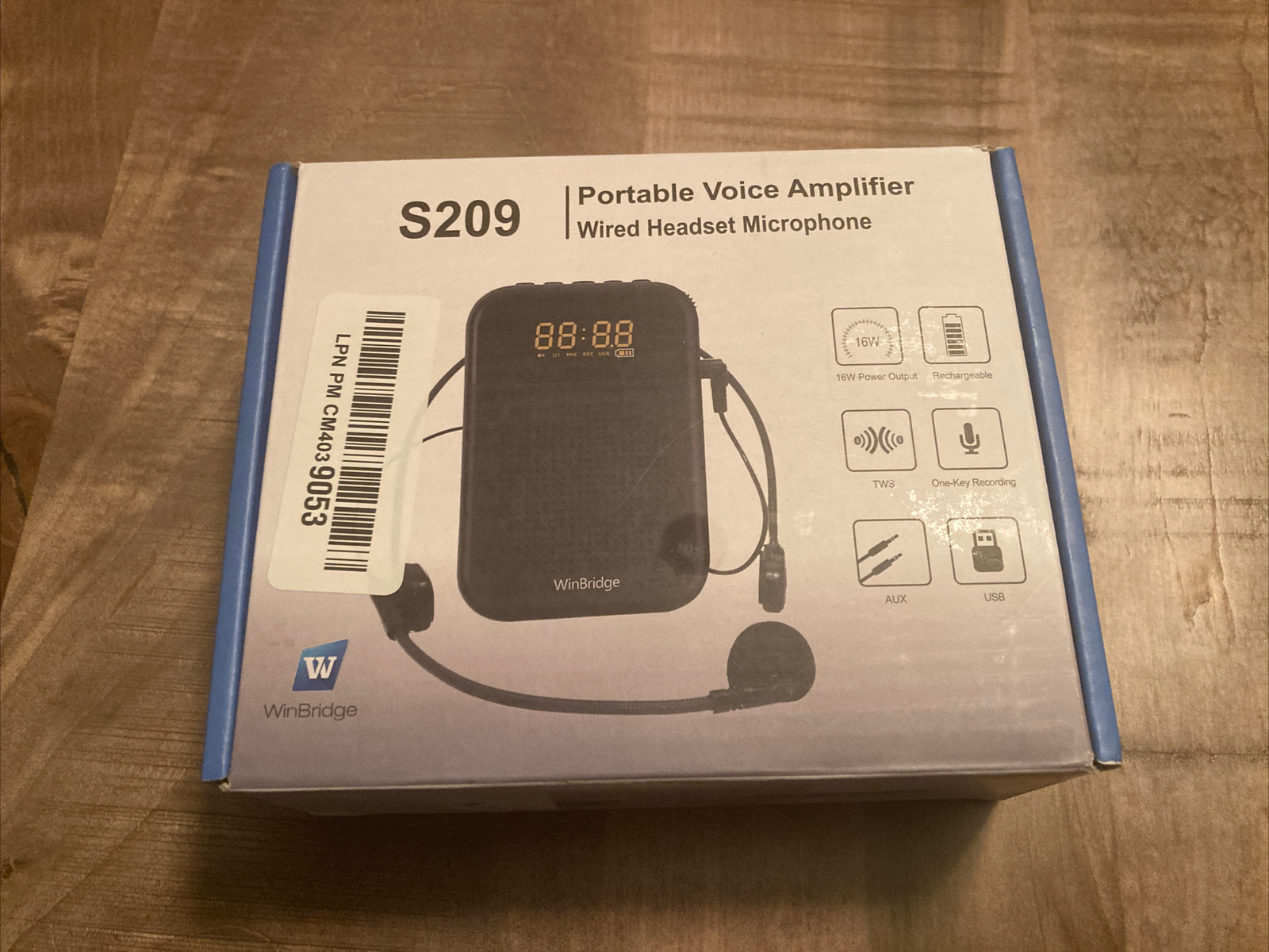 WinBridge S209 Bluetooth Portable Voice Amplifier | Wired Headset Microphone