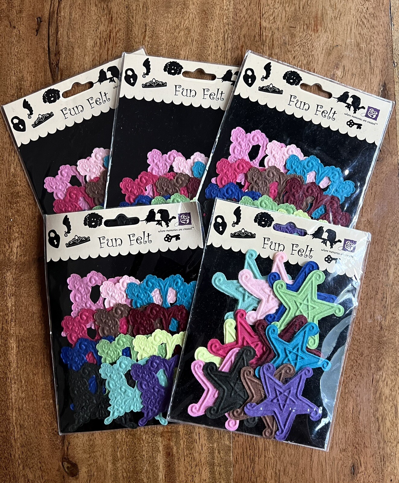5-Packs Fun Felt Butterfly & Fun Felt Star Scrapbooking Arts Crafts Supplies