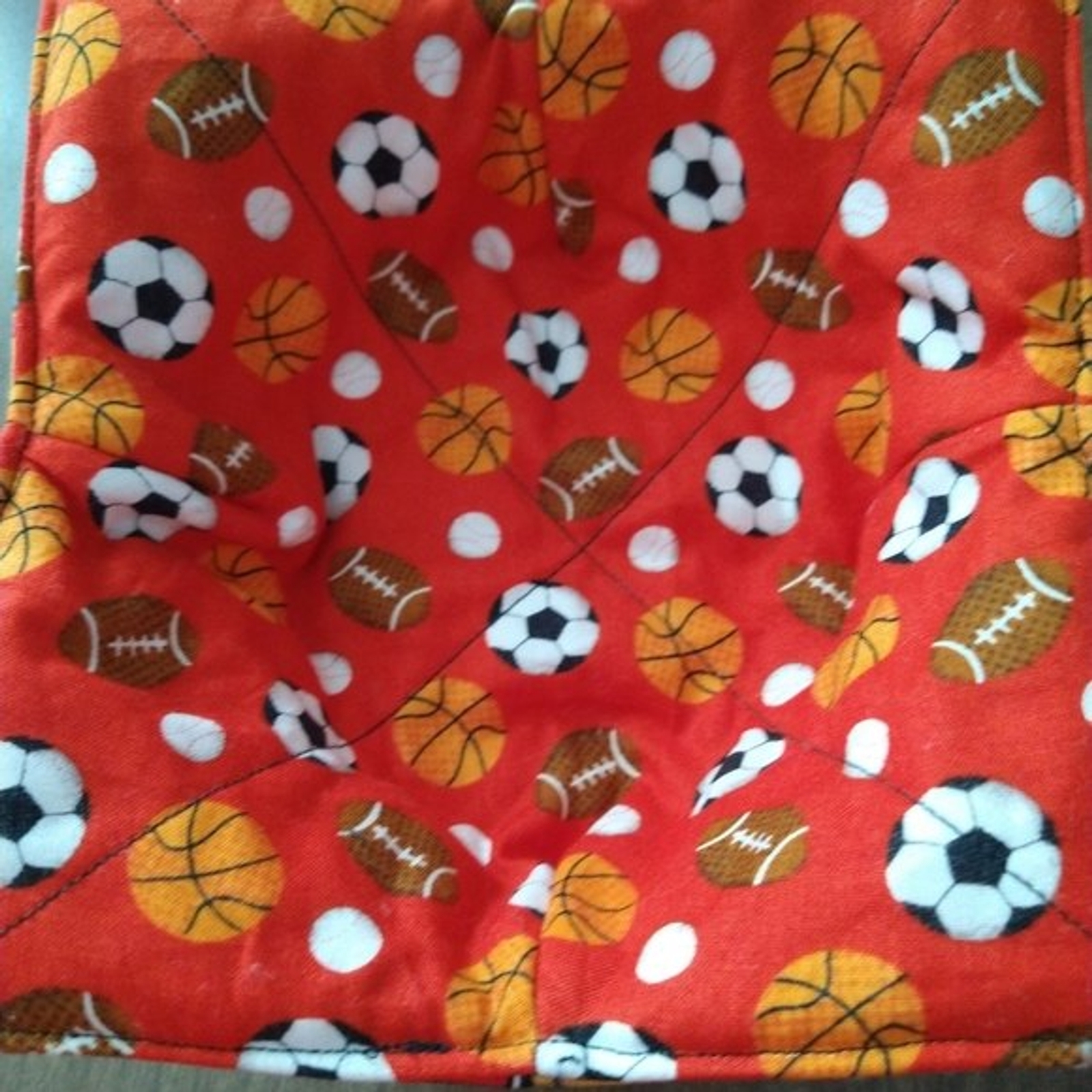 bowy cozies OS sports themed handmade new soccor basketball football hot or cold